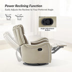 FrancoModern Genuine Leather Swivel Rocker Recliner with Nailhead Trims Sets of 2 by HULALA HOME
