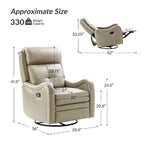 FrancoModern Genuine Leather Swivel Rocker Recliner with Nailhead Trims Sets of 2 by HULALA HOME