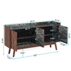 Wooden 4-door Buffet Sideboard with Storage for Kitchen Dining Room - N/A