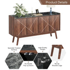 Wooden 4-door Buffet Sideboard with Storage for Kitchen Dining Room - N/A