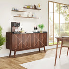 Wooden 4-door Buffet Sideboard with Storage for Kitchen Dining Room - N/A