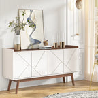 Wooden 4-door Buffet Sideboard with Storage for Kitchen Dining Room - N/A