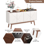 Wooden 4-door Buffet Sideboard with Storage for Kitchen Dining Room - N/A