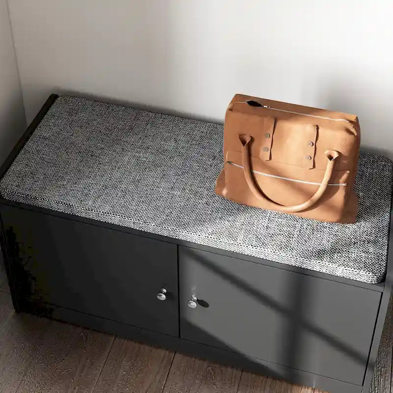 Panca scarpiera con cuscino, mobiletto con ante per ingresso