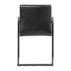 Greyson Genuine Full Grain Leather and Steel Modern Dining Arm Chair