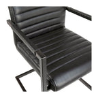Greyson Genuine Full Grain Leather and Steel Modern Dining Arm Chair
