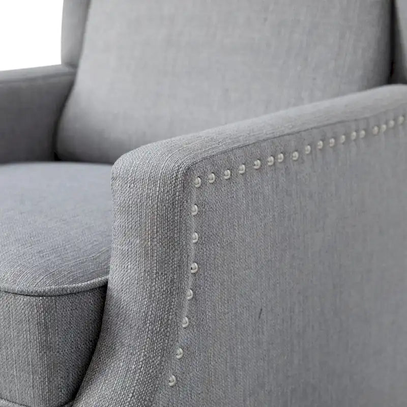 Poltrona reclinabile a molla con tasca laterale e finitura con borchie decorative