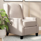 Poltrona reclinabile a molla con tasca laterale e finitura con borchie decorative