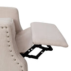 Poltrona reclinabile a molla con tasca laterale e finitura con borchie decorative