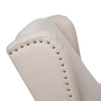 Poltrona reclinabile a molla con tasca laterale e finitura con borchie decorative