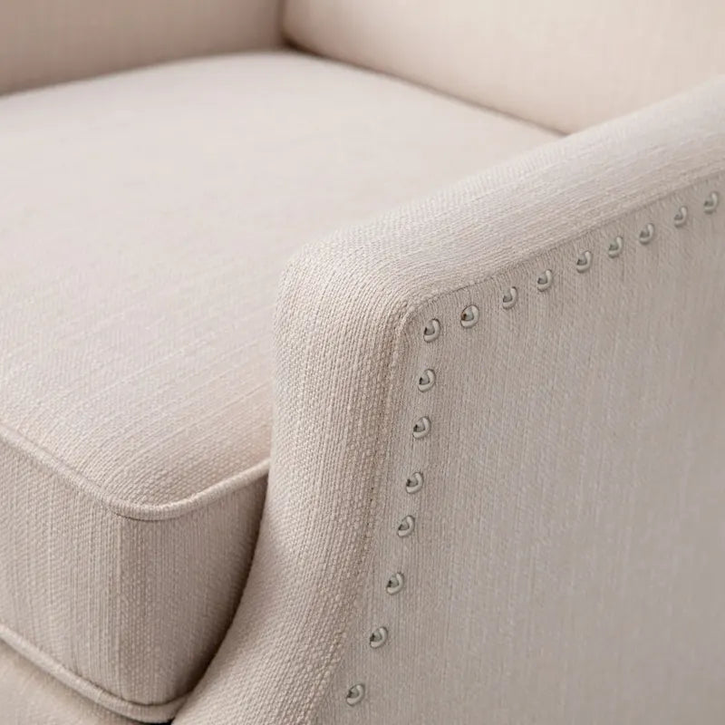 Poltrona reclinabile a molla con tasca laterale e finitura con borchie decorative