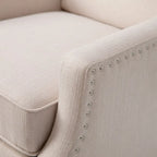 Poltrona reclinabile a molla con tasca laterale e finitura con borchie decorative