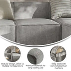 Contemporary Modular Sectional Sofa Armless Middle Chair - 36.75D x 28.25W x 28H