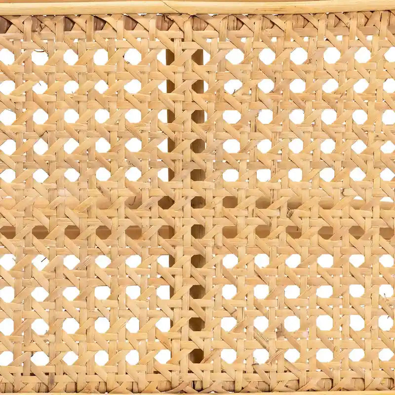 Septa Modern Bohemian Natural Brown Rattan Accent Bench