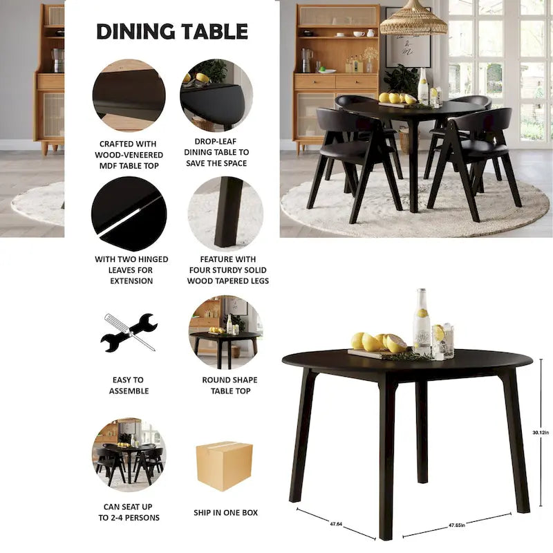 CraftPorch Transitional Drop Leaf 5-piece Dining Set