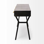 Vince Black Metal with Gold Accents 3 Drawer Office Desk