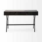Vince Black Metal with Gold Accents 3 Drawer Office Desk