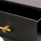 Vince Black Metal with Gold Accents 3 Drawer Office Desk
