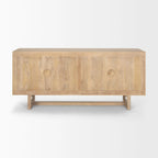 Grier Light Brown Solid Wood with Cane 4 Door Sideboard - 72.0L x 18.0W x 31.0H