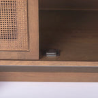 Grier Light Brown Solid Wood with Cane 4 Door Sideboard - 72.0L x 18.0W x 31.0H