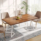 Modern Dining Table, White Faux Marble Small Kitchen Table for Family