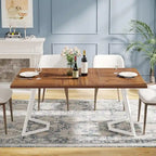 Modern Dining Table, White Faux Marble Small Kitchen Table for Family