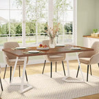 Modern Dining Table, White Faux Marble Small Kitchen Table for Family