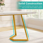 Modern Dining Table, White Faux Marble Small Kitchen Table for Family