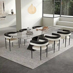 Modern Minimalist 6 - Person Sintered Stone Extendable Dining Set