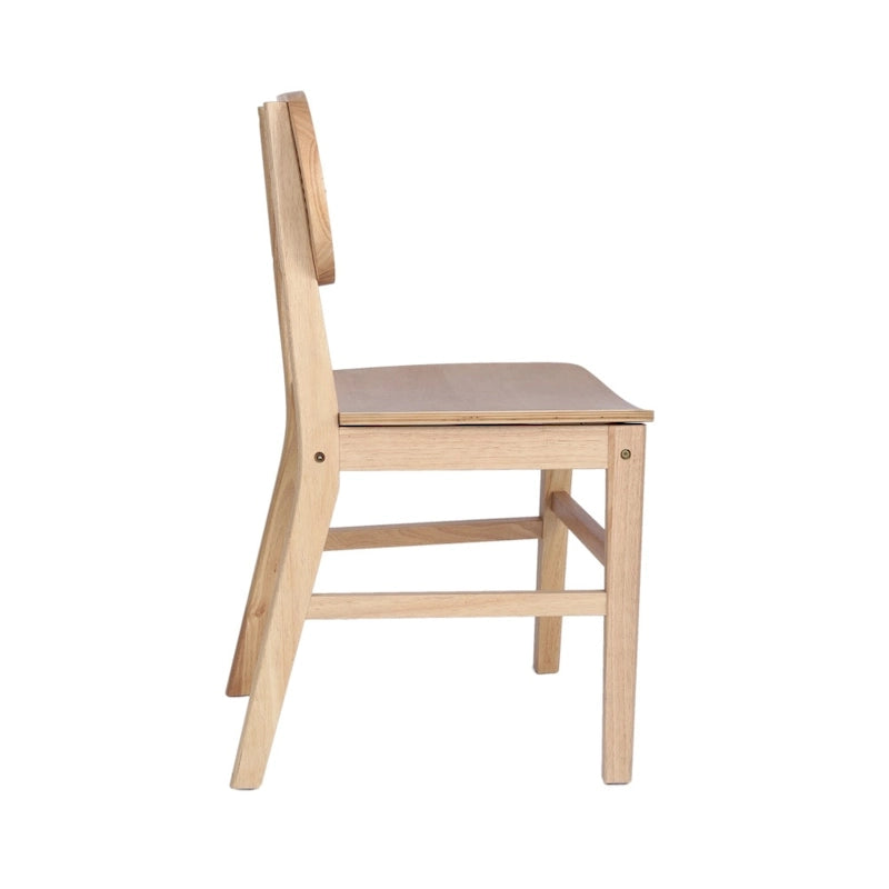 Woven Back Wood Framed Cane Rattan Chairs with Wood Seats - 2 Pack