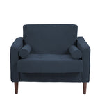 2 Pack Modern Corduroy Wide Armchair with Bolster Pillows