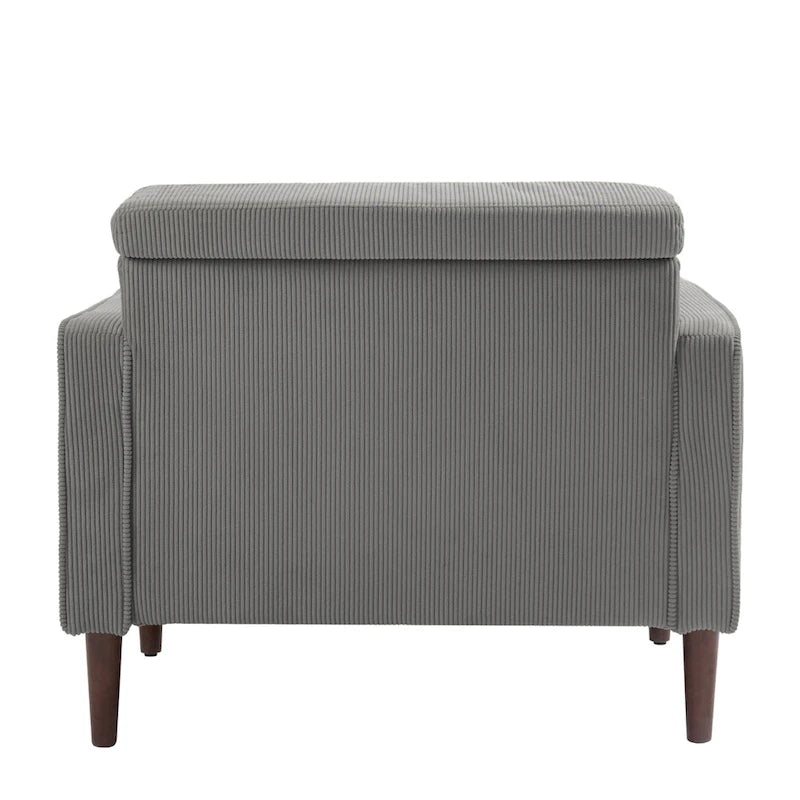 2 Pack Modern Corduroy Wide Armchair with Bolster Pillows