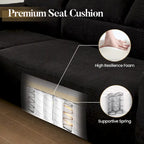 HOOOWOOO Modern L-Shaped Sectional Sofa Corduroy Upholstery Couch with Pillows