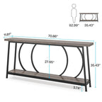 70.9 Inch Extra Long Narrow Sofa Console Table with Metal Frame for Entryway Living Room