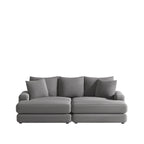 Divano a 3 posti in velluto a coste da 86,6 pollici con 3 cuscini per lo schienale, 2 cuscini decorativi e due pouf, comodo divano con seduta profonda per soggiorno