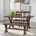 Set da pranzo Simple Living Mandeville 4 pezzi in legno massello con panca