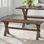 Set da pranzo Simple Living Mandeville 4 pezzi in legno massello con panca