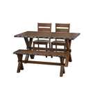 Set da pranzo Simple Living Mandeville 4 pezzi in legno massello con panca