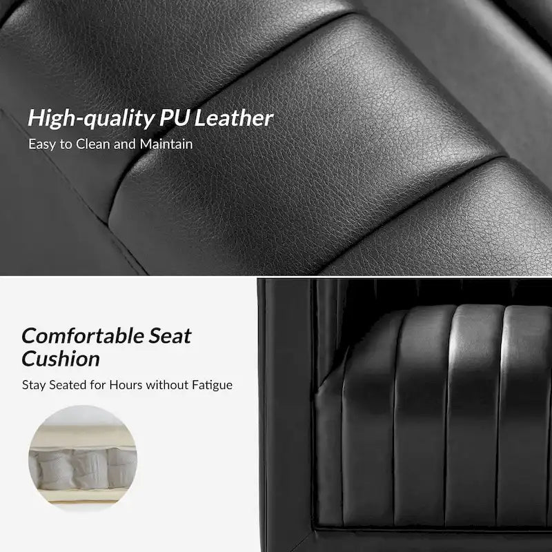 Set di 2 Poltrone Girevoli a Botte Esteban in Pelle Moderna con Rivestimento HULALA HOME