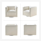 Set di 2 Poltrone Girevoli a Botte Esteban in Pelle Moderna con Rivestimento HULALA HOME