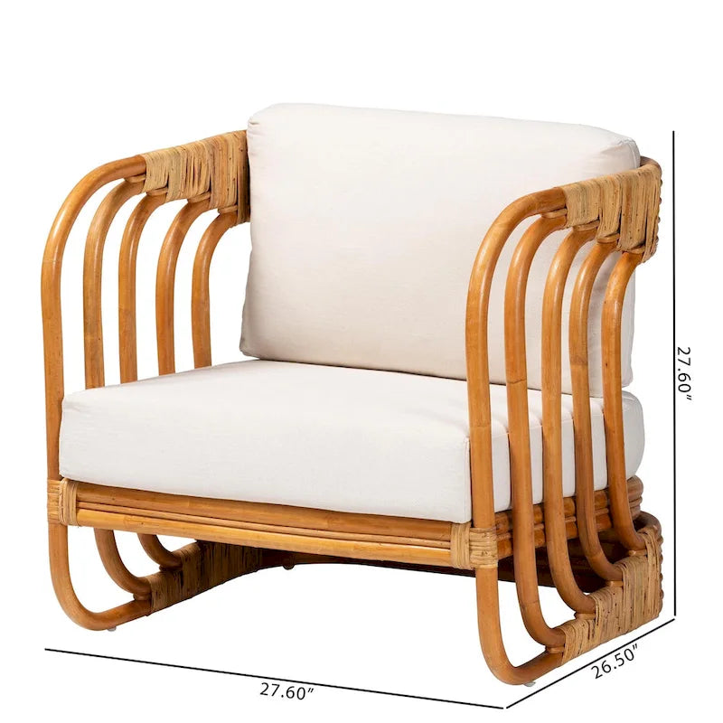 Corsa Modern Bohemian Natural Rattan Arm Chair