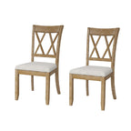 Sedia da pranzo Alma Farmhouse in legno massello naturale (set di 2) di HULALA HOME