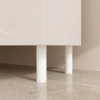 Mobile credenza bianco con gambe in pino - Credenza contenitore da 160,5 cm