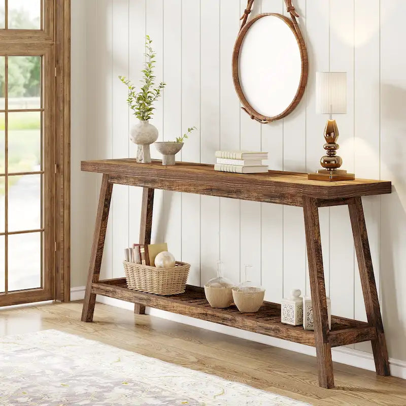 Consolle da ingresso in stile rustico, extra lunga 180 cm