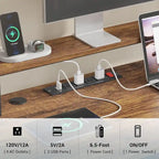 L Shape Gaming Computer Desk with File Drawer Printer Storage Shelves