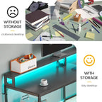 L Shape Gaming Computer Desk with File Drawer Printer Storage Shelves