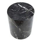Tavolino rotondo con piedistallo Sully, bianco e nero