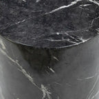 Tavolino rotondo con piedistallo Sully, bianco e nero