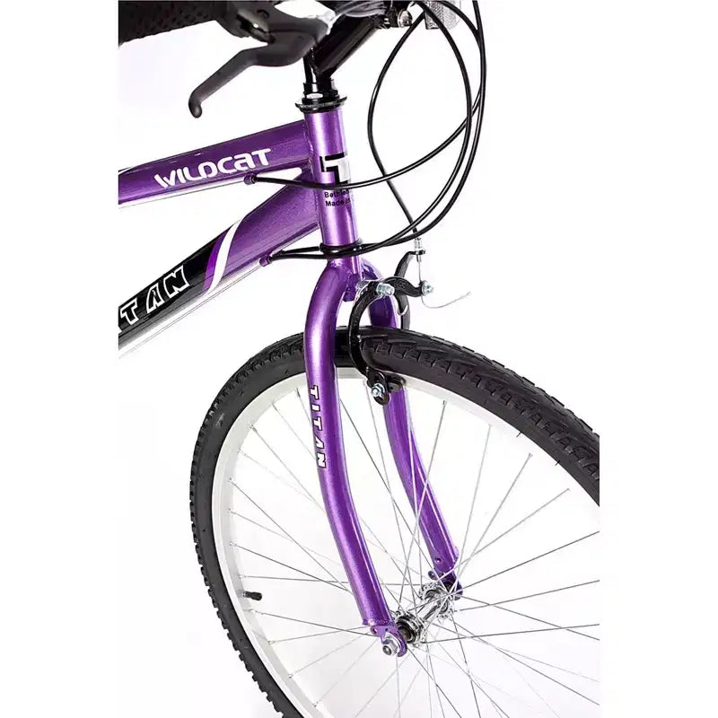 Titan Bikes Wildcat 12-Speed Women's Mountain Bike, Purple/Black