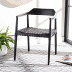 Munro Wanda Woven Leather & Solid Wood Accent Chair (Fully Assembled) - 22 W x 20.5 L x 28.5 H - 22Wx21Dx29H